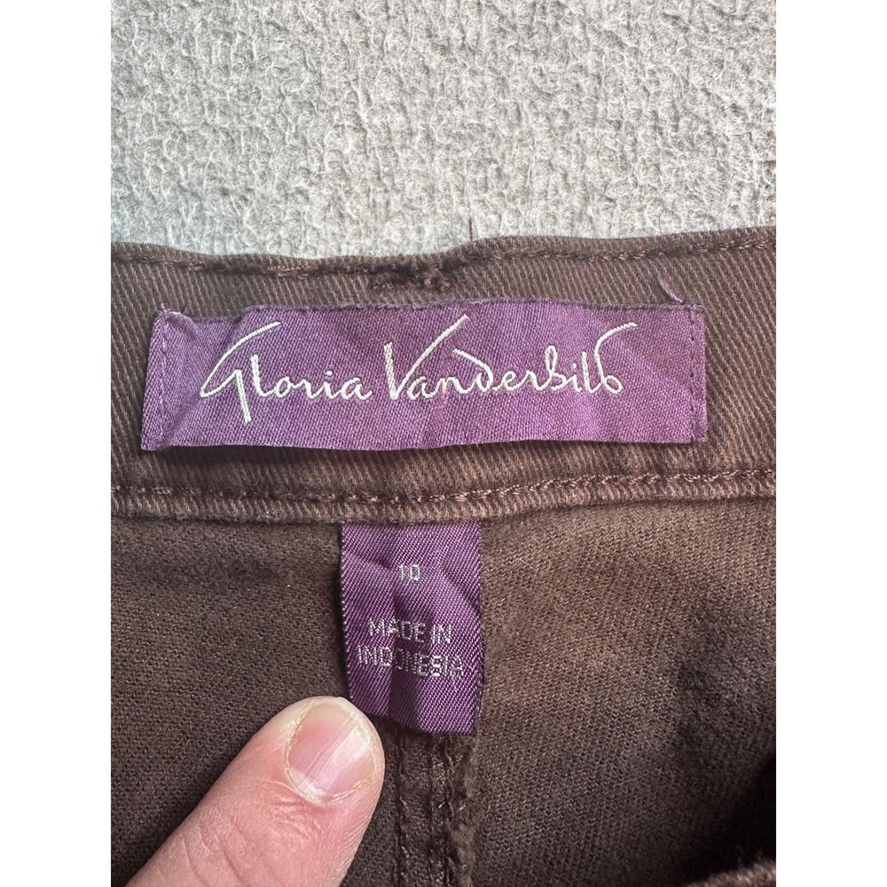 Gloria Vanderbilt Amanda Tapered Jeans Womens 10 Short Brown Denim High Rise - Picture 3 of 14